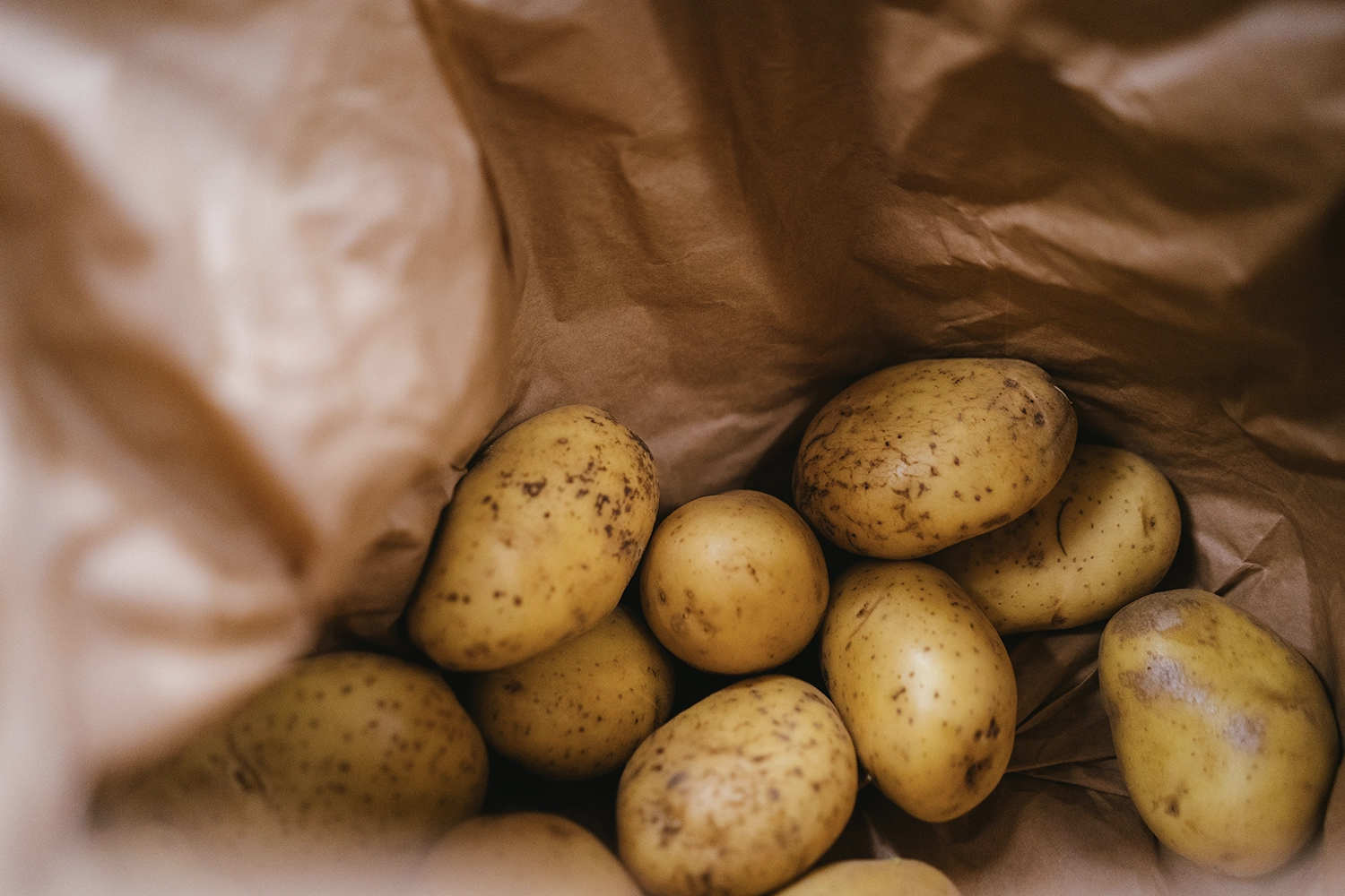 potatoes in a paper bag